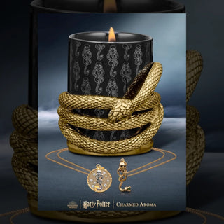 Chandelle Charmed Aroma et Pendentif Mangemort Serpent Doré